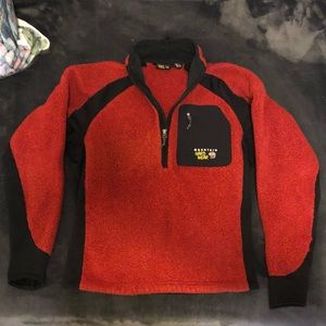 MOUNTAIN HARDWEAR Deep Pile Performance Fleece Pullover Men’s Size S Red/Black